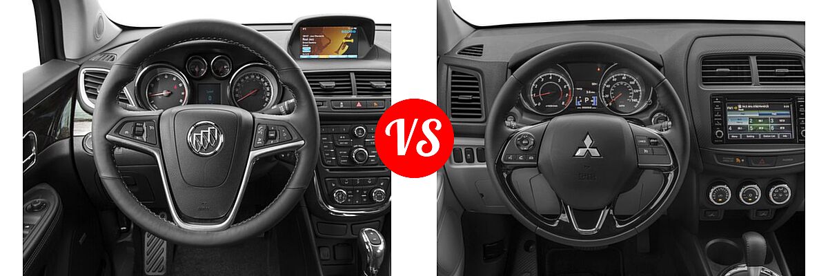 2016 Buick Encore SUV AWD 4dr / Convenience / FWD 4dr / Leather / Premium / Sport Touring vs. 2016 Mitsubishi Outlander Sport SUV 2.0 ES / 2.4 ES / 2.4 SE - Dashboard Comparison