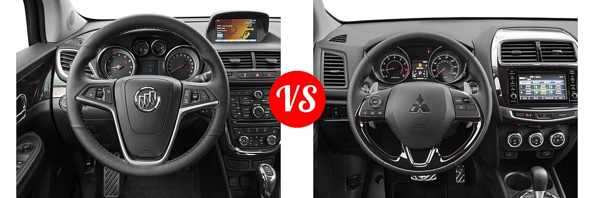 2016 Buick Encore SUV AWD 4dr / Convenience / FWD 4dr / Leather / Premium / Sport Touring vs. 2016 Mitsubishi Outlander Sport SUV 2.4 SEL - Dashboard Comparison