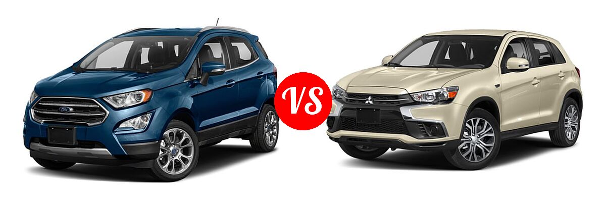 2019 Ford EcoSport SUV S / SE / SES / Titanium vs. 2019 Mitsubishi Eclipse Cross SUV ES 2.0 / GT 2.4 / LE 2.0 / SE 2.0 / SP 2.0 - Front Left Comparison