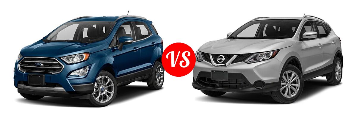 2019 Ford EcoSport SUV S / SE / SES / Titanium vs. 2019 Nissan Rogue Sport SUV S / SV - Front Left Comparison