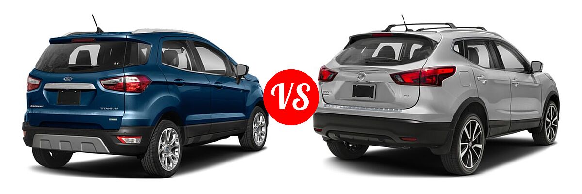 2019 Ford EcoSport SUV S / SE / SES / Titanium vs. 2019 Nissan Rogue Sport SUV SL - Rear Right Comparison