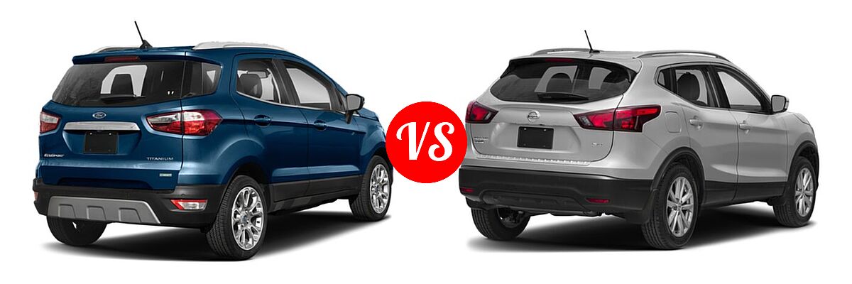 2019 Ford EcoSport SUV S / SE / SES / Titanium vs. 2019 Nissan Rogue Sport SUV S / SV - Rear Right Comparison
