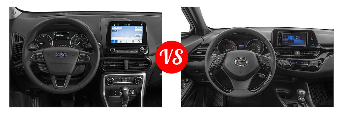 2019 Ford EcoSport SUV S / SE / SES / Titanium vs. 2019 Toyota C-HR SUV LE / Limited / XLE - Dashboard Comparison