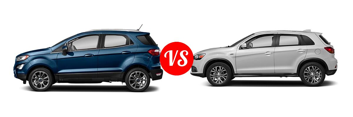 2019 Ford EcoSport SUV S / SE / SES / Titanium vs. 2019 Mitsubishi Eclipse Cross SUV ES 2.0 / GT 2.4 / SE 2.0 / SP 2.0 - Side Comparison