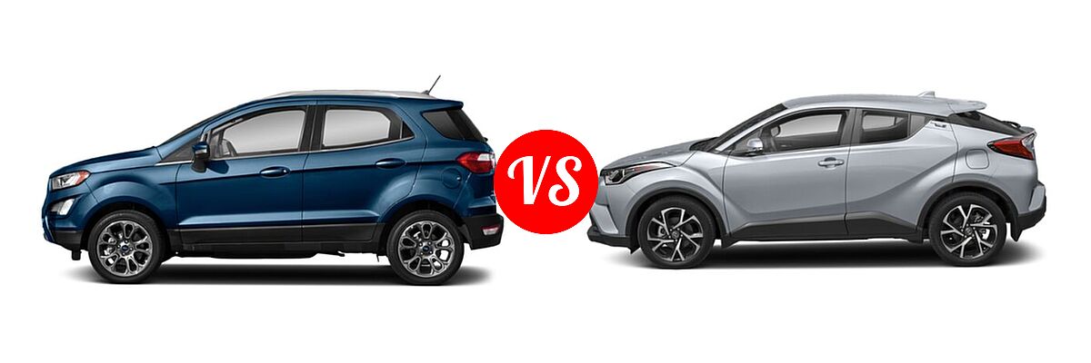 2019 Ford EcoSport SUV S / SE / SES / Titanium vs. 2019 Toyota C-HR SUV LE / Limited / XLE - Side Comparison