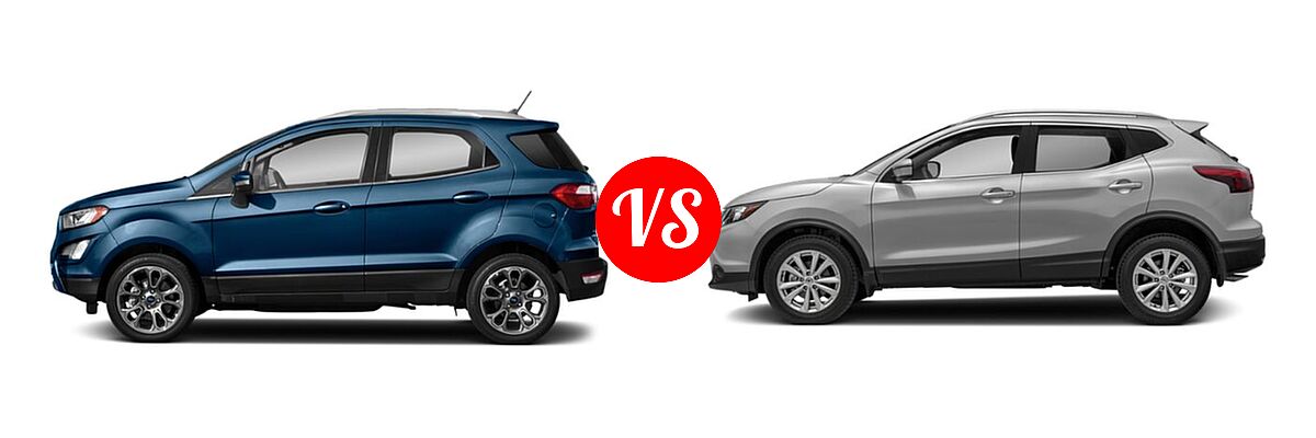 2019 Ford EcoSport SUV S / SE / SES / Titanium vs. 2019 Nissan Rogue Sport SUV S / SV - Side Comparison