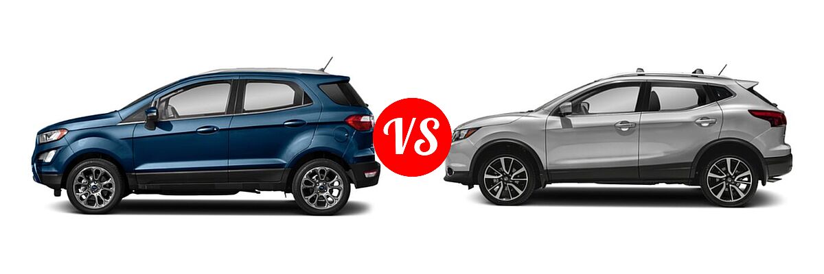 2019 Ford EcoSport SUV S / SE / SES / Titanium vs. 2019 Nissan Rogue Sport SUV SL - Side Comparison