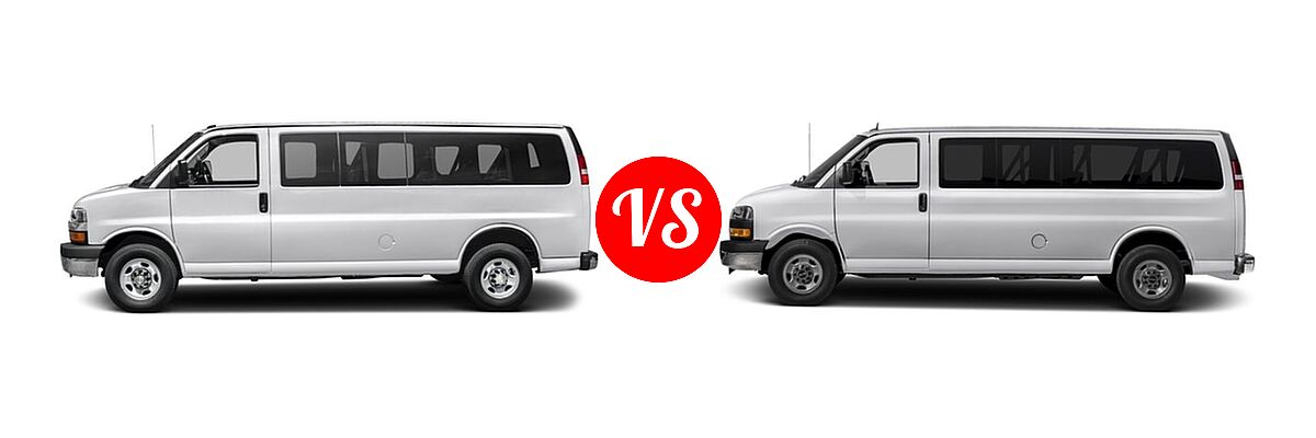 2017 Chevrolet Express Van LS / LT vs. 2017 GMC Savana Van LS / LT - Side Comparison