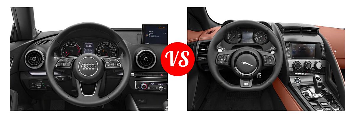 2019 Audi A3 Convertible Premium Plus / Prestige vs. 2018 Jaguar F-TYPE Convertible 400 Sport / R-Dynamic - Dashboard Comparison