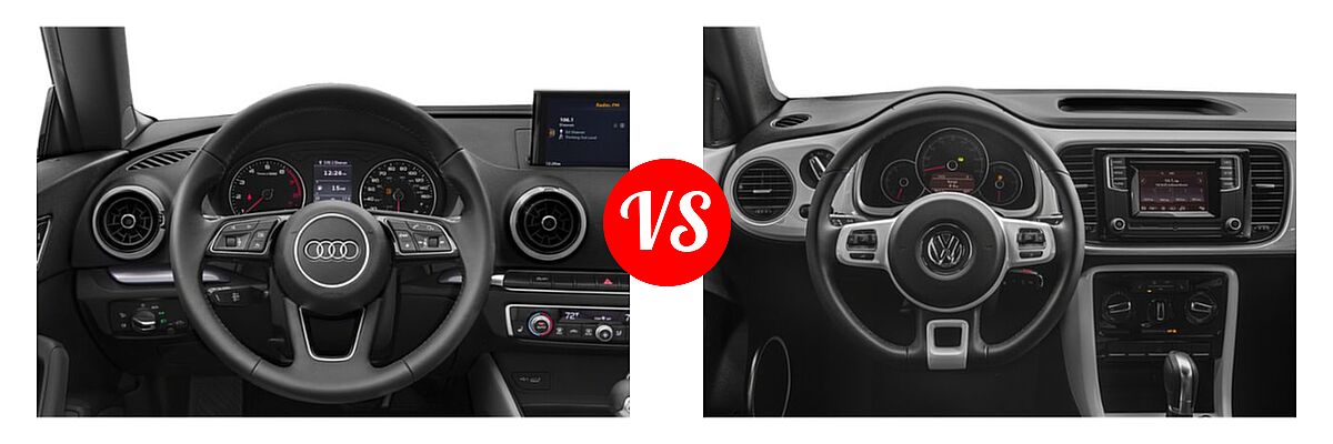 2019 Audi A3 Convertible Premium vs. 2019 Volkswagen Beetle Convertible Convertible Final Edition SE / Final Edition SEL / S / SE - Dashboard Comparison