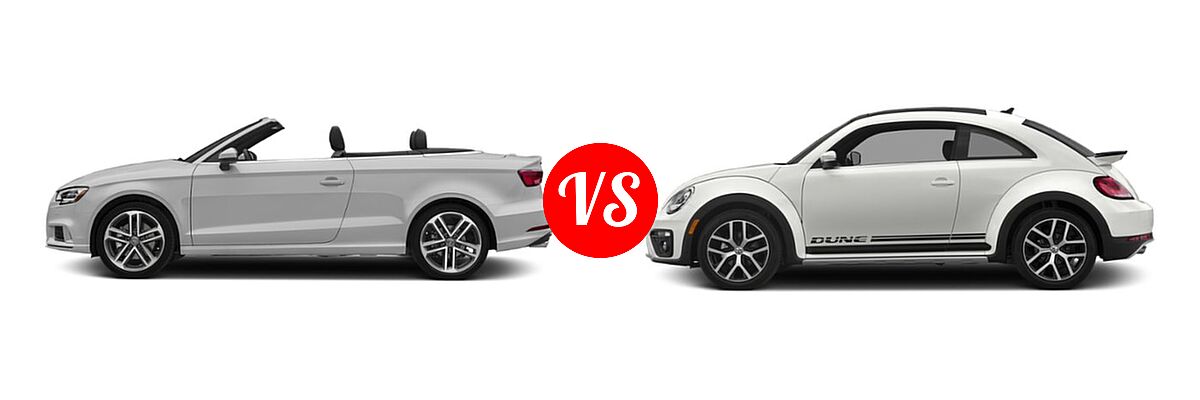 2019 Audi A3 Convertible Premium Plus / Prestige vs. 2019 Volkswagen Beetle Convertible Convertible Final Edition SE / Final Edition SEL / S / SE - Side Comparison
