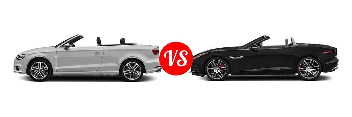 2019 Audi A3 Convertible Premium Plus / Prestige vs. 2018 Jaguar F-TYPE Convertible 400 Sport / R-Dynamic - Side Comparison