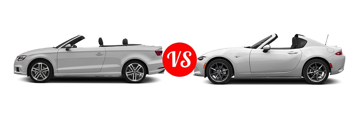 2019 Audi A3 Convertible Premium Plus / Prestige vs. 2019 Mazda MX-5 Miata RF Convertible Grand Touring - Side Comparison