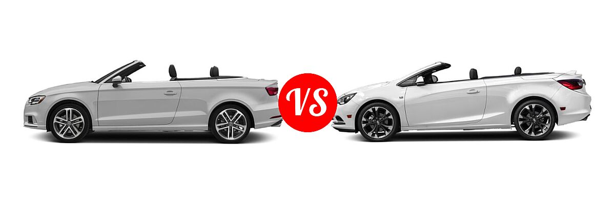 2019 Audi A3 Convertible Premium Plus / Prestige vs. 2019 Buick Cascada Convertible Sport Touring - Side Comparison
