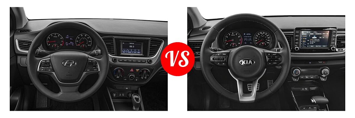 2019 Hyundai Accent Sedan SE / SEL vs. 2019 Kia Rio Sedan LX / S - Dashboard Comparison