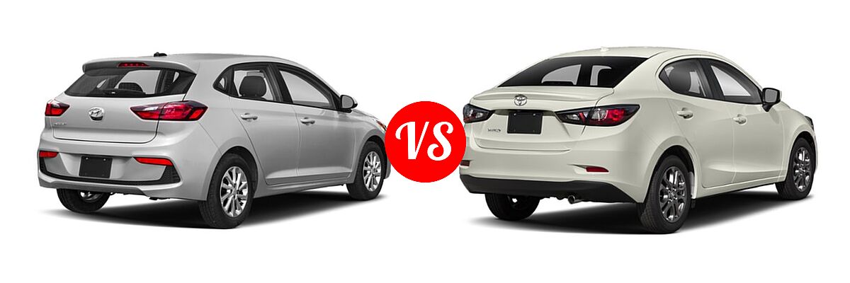 2019 Hyundai Accent Sedan SE vs. 2019 Toyota Yaris Sedan L / LE / XLE - Rear Right Comparison