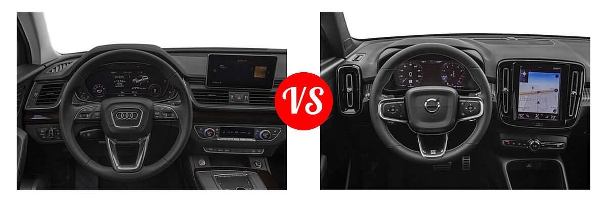 2019 Audi Q5 SUV Premium Plus / Prestige vs. 2019 Volvo XC40 SUV R-Design - Dashboard Comparison
