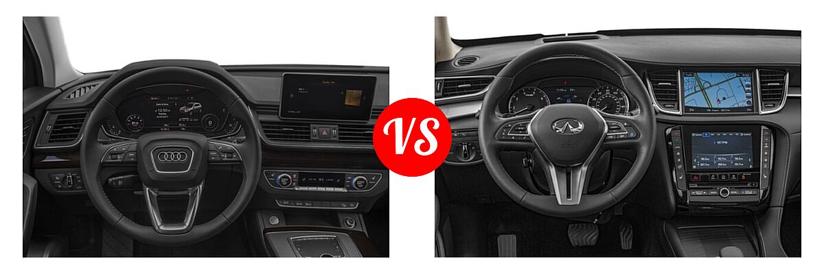 2019 Audi Q5 SUV Premium Plus / Prestige vs. 2019 Infiniti QX50 SUV ESSENTIAL / LUXE / PURE - Dashboard Comparison
