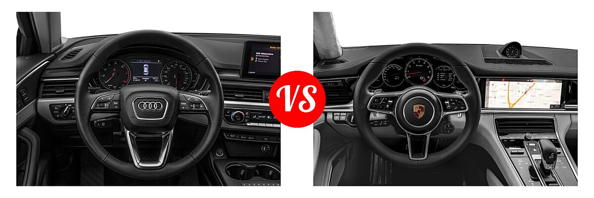 2019 Audi A4 allroad Wagon Premium vs. 2019 Porsche Panamera Sport Turismo Wagon 4 / 4S / GTS - Dashboard Comparison