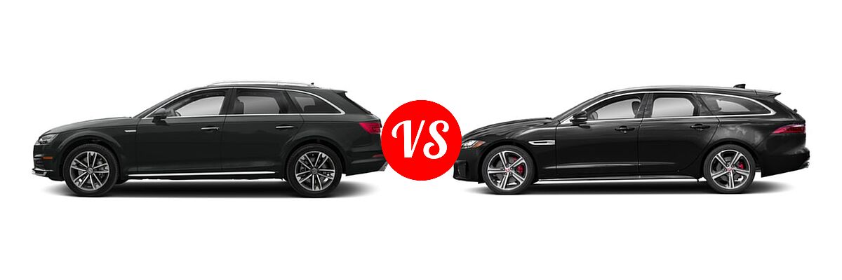 2019 Audi A4 allroad Wagon Premium vs. 2019 Jaguar XF Wagon Prestige / S - Side Comparison