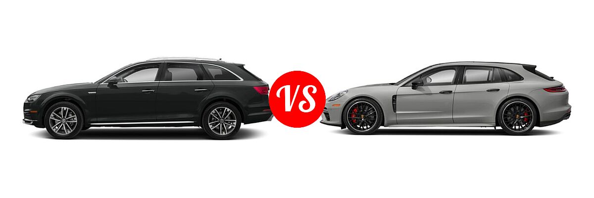 2019 Audi A4 allroad Wagon Premium vs. 2019 Porsche Panamera Sport Turismo Wagon 4 / 4S / GTS - Side Comparison