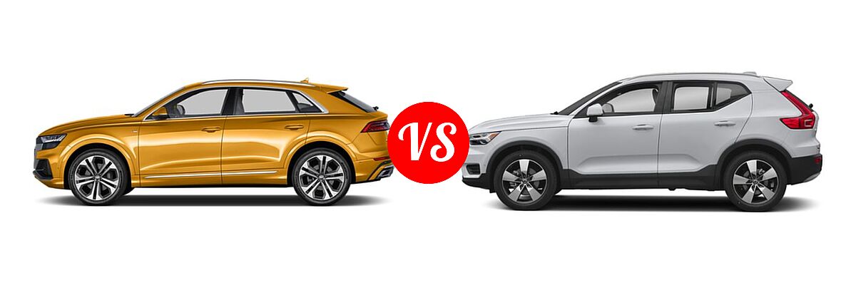 2019 Audi Q8 SUV Premium vs. 2019 Volvo XC40 SUV Momentum / R-Design - Side Comparison