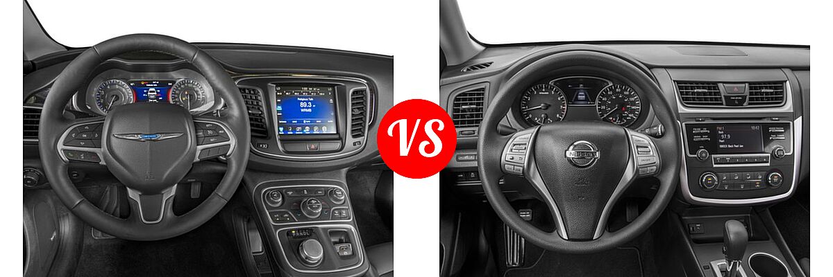 2017 Chrysler 200 Sedan 200C Platinum vs. 2017 Nissan Altima Sedan 2.5 / 2.5 S / 2.5 SV - Dashboard Comparison
