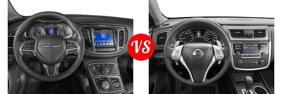 2017 Chrysler 200 Sedan 200C Platinum vs. 2017 Nissan Altima Sedan 2.5 SR / 3.5 SR - Dashboard Comparison