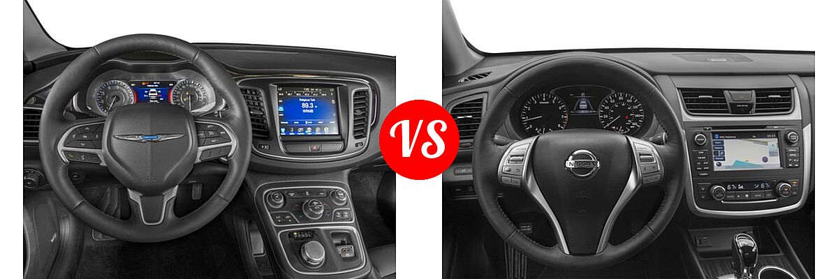 2017 Chrysler 200 Sedan 200C Platinum vs. 2017 Nissan Altima Sedan 2.5 SL / 3.5 SL - Dashboard Comparison