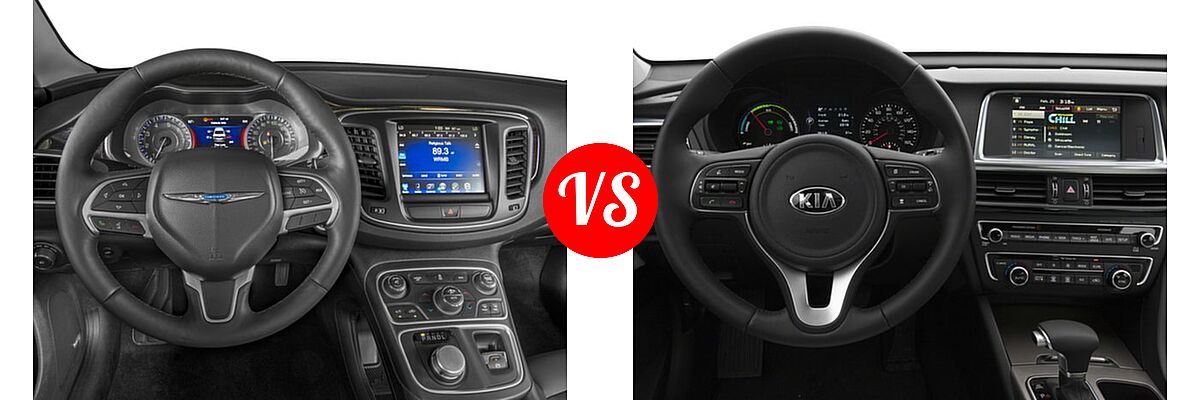2017 Chrysler 200 Sedan 200C Platinum vs. 2017 Kia Optima Hybrid Sedan EX - Dashboard Comparison