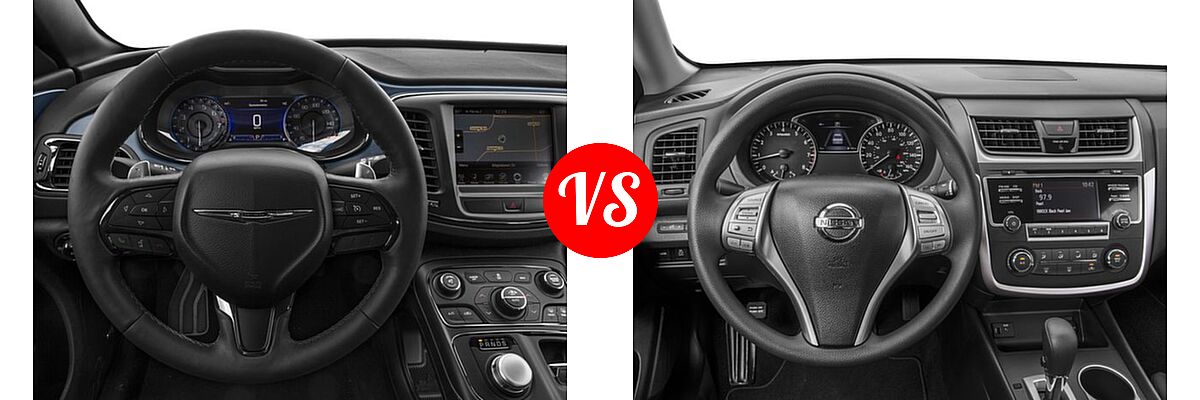 2017 Chrysler 200 Sedan 200S Alloy Edition vs. 2017 Nissan Altima Sedan 2.5 / 2.5 S / 2.5 SV - Dashboard Comparison