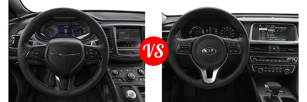 2017 Chrysler 200 Sedan 200S Alloy Edition vs. 2017 Kia Optima Hybrid Sedan EX - Dashboard Comparison