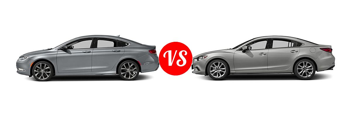 2017 Chrysler 200 Sedan 200C Platinum vs. 2017 Mazda 6 Sedan Touring - Side Comparison