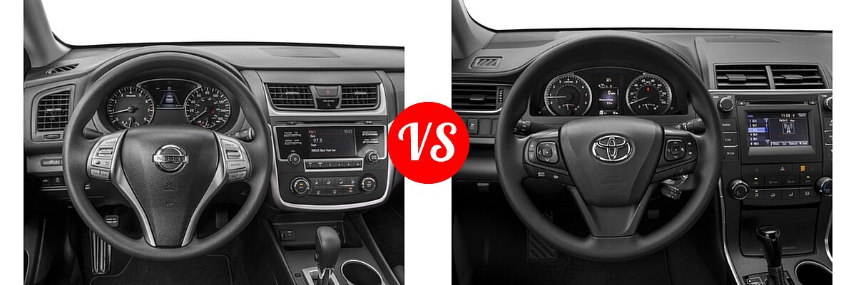 2017 Nissan Altima Sedan 2.5 / 2.5 S / 2.5 SV vs. 2017 Toyota Camry Sedan LE / XLE - Dashboard Comparison