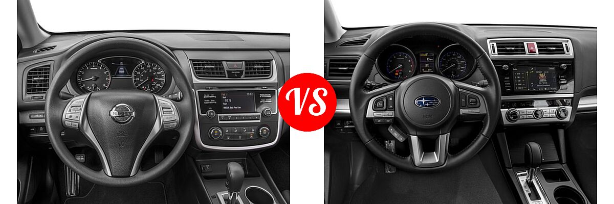 2017 Nissan Altima Sedan 2.5 / 2.5 S / 2.5 SV vs. 2017 Subaru Legacy Sedan Premium - Dashboard Comparison