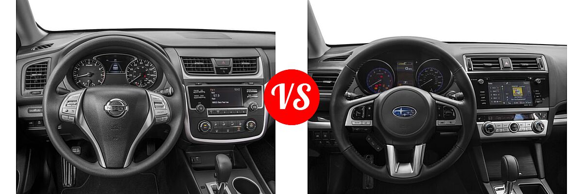 2017 Nissan Altima Sedan 2.5 / 2.5 S / 2.5 SV vs. 2017 Subaru Legacy Sedan Sport - Dashboard Comparison