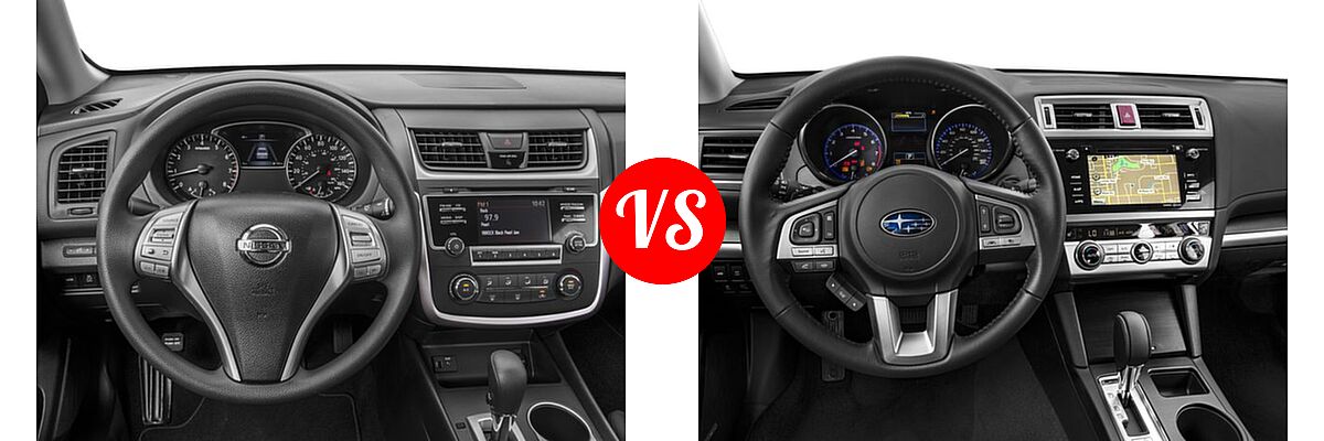 2017 Nissan Altima Sedan 2.5 / 2.5 S / 2.5 SV vs. 2017 Subaru Legacy Sedan Limited - Dashboard Comparison