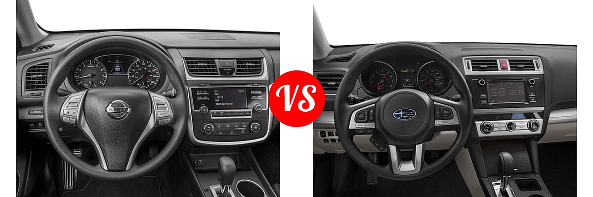 2017 Nissan Altima Sedan 2.5 / 2.5 S / 2.5 SV vs. 2017 Subaru Legacy Sedan 2.5i - Dashboard Comparison