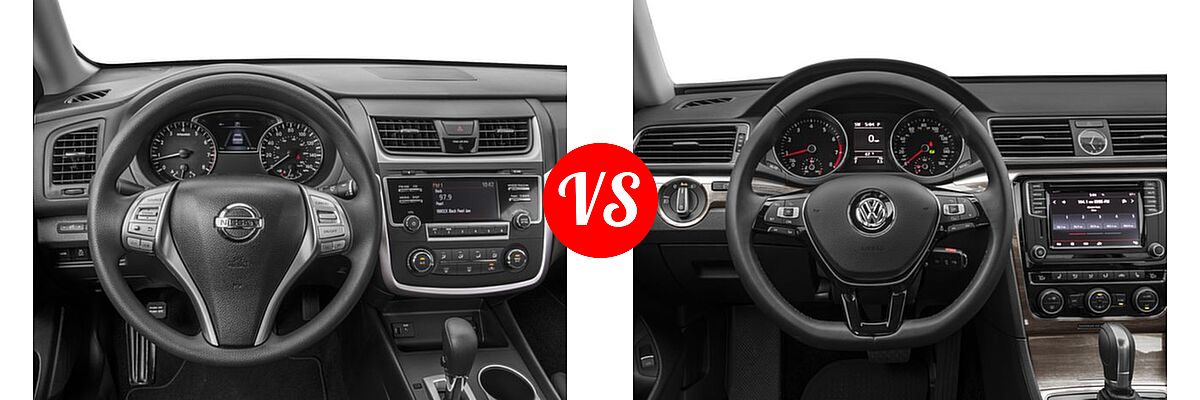 2017 Nissan Altima Sedan 2.5 / 2.5 S / 2.5 SV vs. 2017 Volkswagen Passat Sedan 1.8T S / 1.8T SE / 1.8T SEL Premium / V6 SE w/Technology / V6 SEL Premium - Dashboard Comparison
