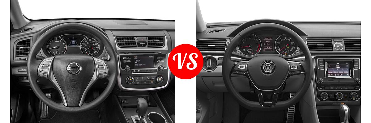 2017 Nissan Altima Sedan 2.5 / 2.5 S / 2.5 SV vs. 2017 Volkswagen Passat Sedan R-Line w/Comfort Pkg - Dashboard Comparison