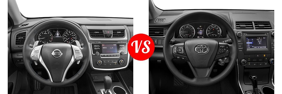 2017 Nissan Altima Sedan 2.5 SR / 3.5 SR vs. 2017 Toyota Camry Sedan LE / XLE - Dashboard Comparison