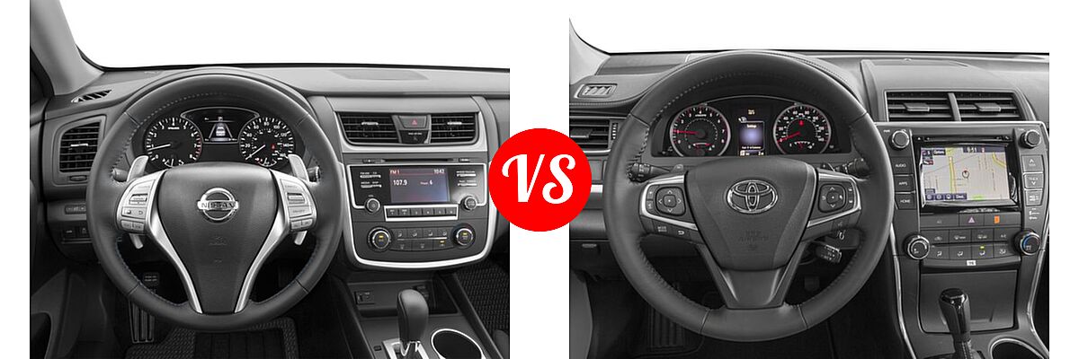 2017 Nissan Altima Sedan 2.5 SR / 3.5 SR vs. 2017 Toyota Camry Sedan SE / XSE - Dashboard Comparison
