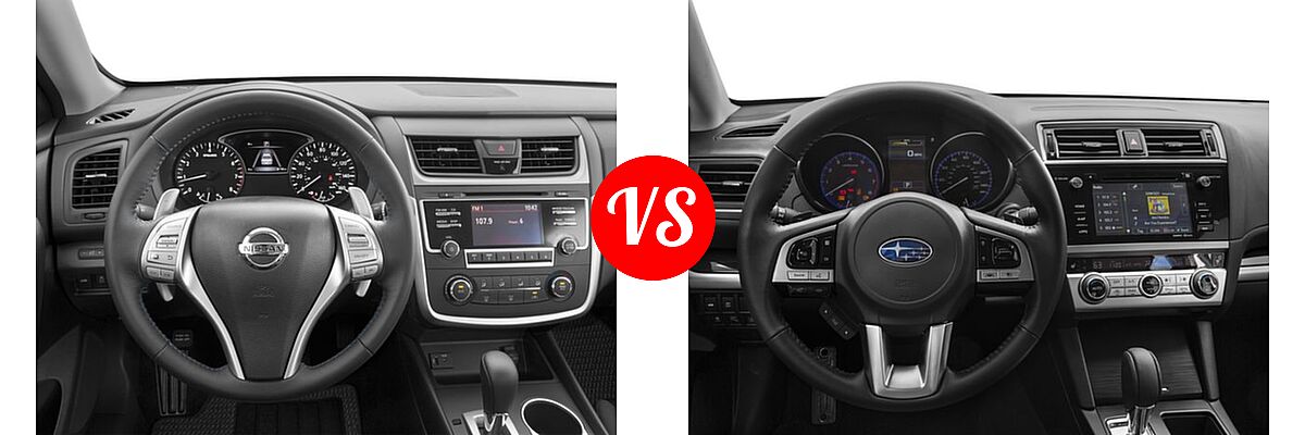 2017 Nissan Altima Sedan 2.5 SR / 3.5 SR vs. 2017 Subaru Legacy Sedan Sport - Dashboard Comparison