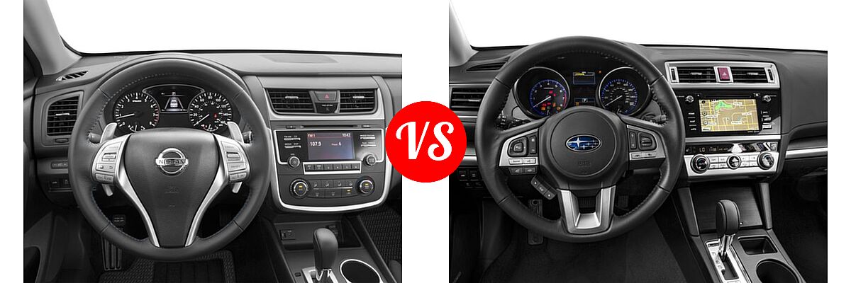 2017 Nissan Altima Sedan 2.5 SR / 3.5 SR vs. 2017 Subaru Legacy Sedan Limited - Dashboard Comparison