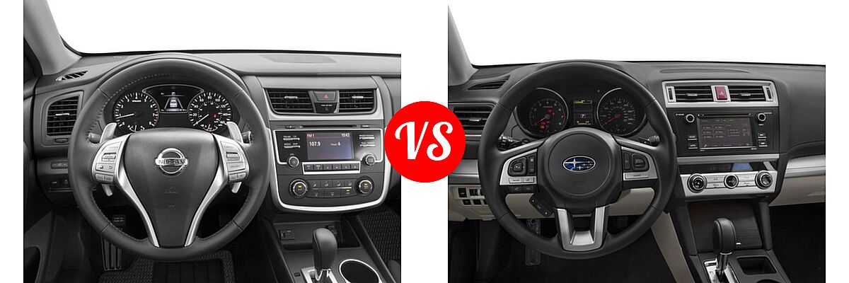 2017 Nissan Altima Sedan 2.5 SR / 3.5 SR vs. 2017 Subaru Legacy Sedan 2.5i - Dashboard Comparison