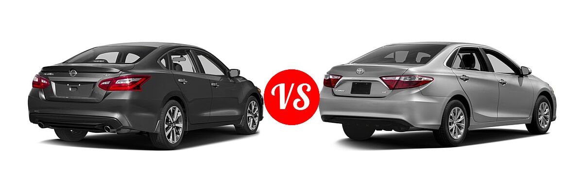 2017 Nissan Altima Sedan 2.5 SR / 3.5 SR vs. 2017 Toyota Camry Sedan LE / XLE - Rear Right Comparison