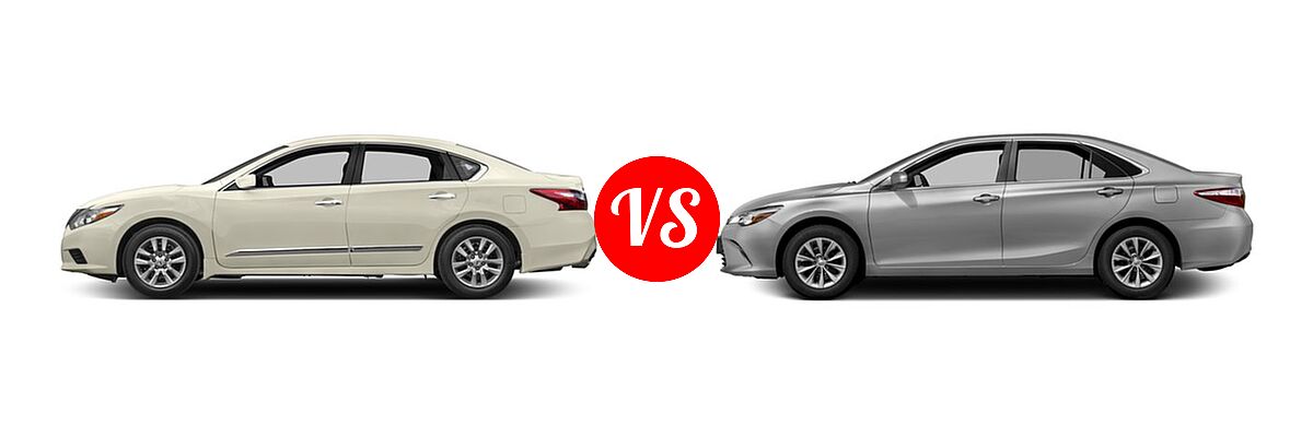 2017 Nissan Altima Sedan 2.5 / 2.5 S / 2.5 SV vs. 2017 Toyota Camry Sedan LE / XLE - Side Comparison