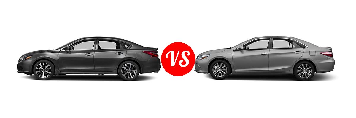2017 Nissan Altima Sedan 2.5 SR / 3.5 SR vs. 2017 Toyota Camry Hybrid Sedan Hybrid LE / Hybrid SE / Hybrid XLE - Side Comparison