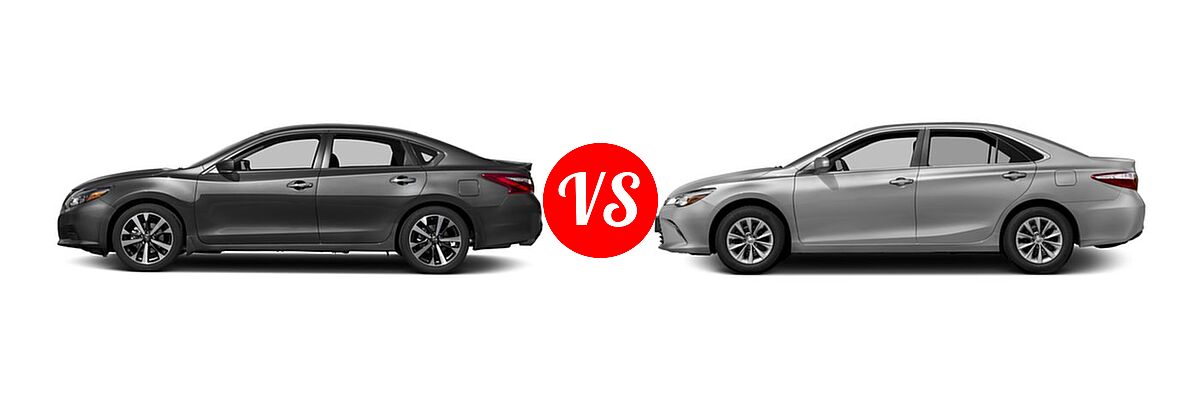 2017 Nissan Altima Sedan 2.5 SR / 3.5 SR vs. 2017 Toyota Camry Sedan LE / XLE - Side Comparison