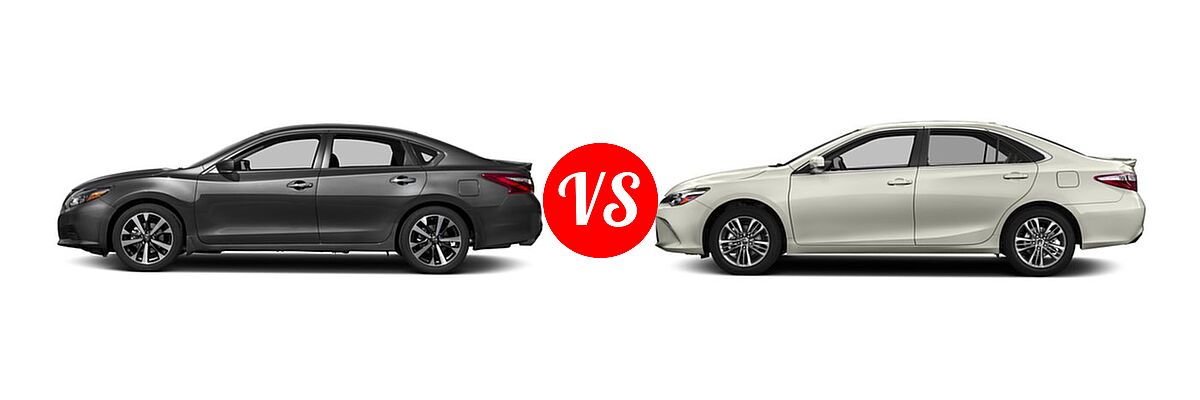 2017 Nissan Altima Sedan 2.5 SR / 3.5 SR vs. 2017 Toyota Camry Sedan SE / XSE - Side Comparison